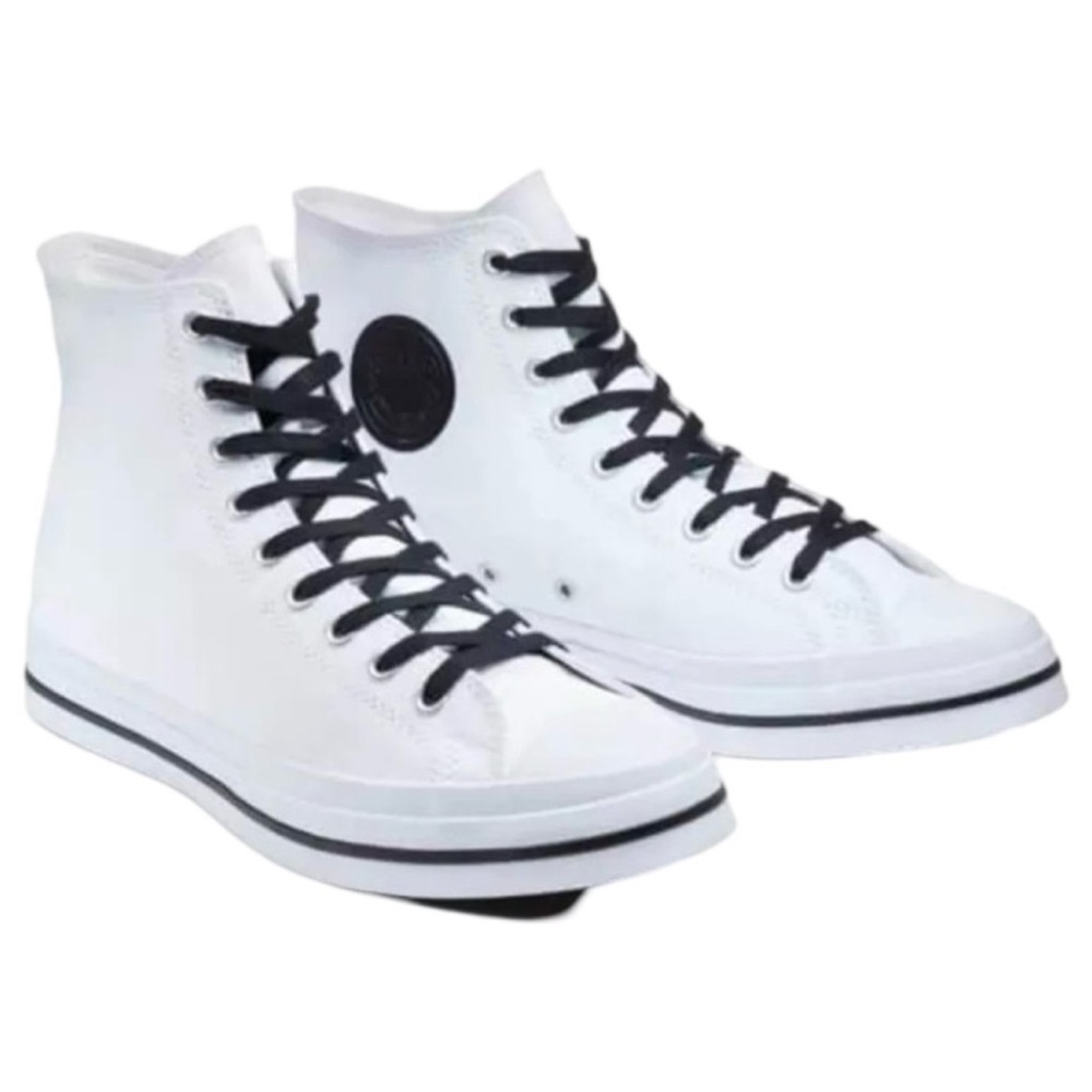 Mitchell and Ness HOOD Conference White Canvas High Top Sneakers sz 6.5/8.5 WMNS